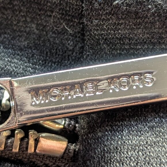 Michael Kors Charcoal Gray Zippered Knee Length Pencil Skirt Size 8 Ponte Knit - Picture 2 of 4